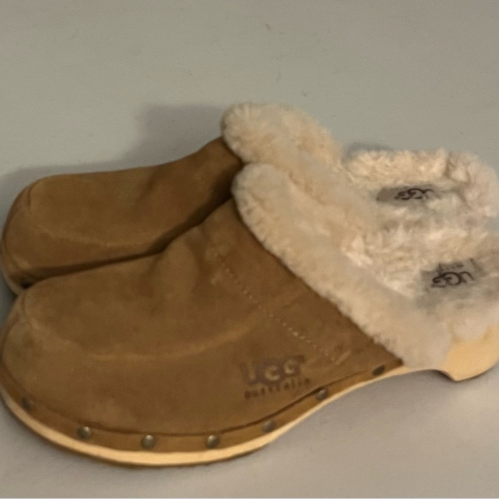 UGG Tan Shearling Lined Mules